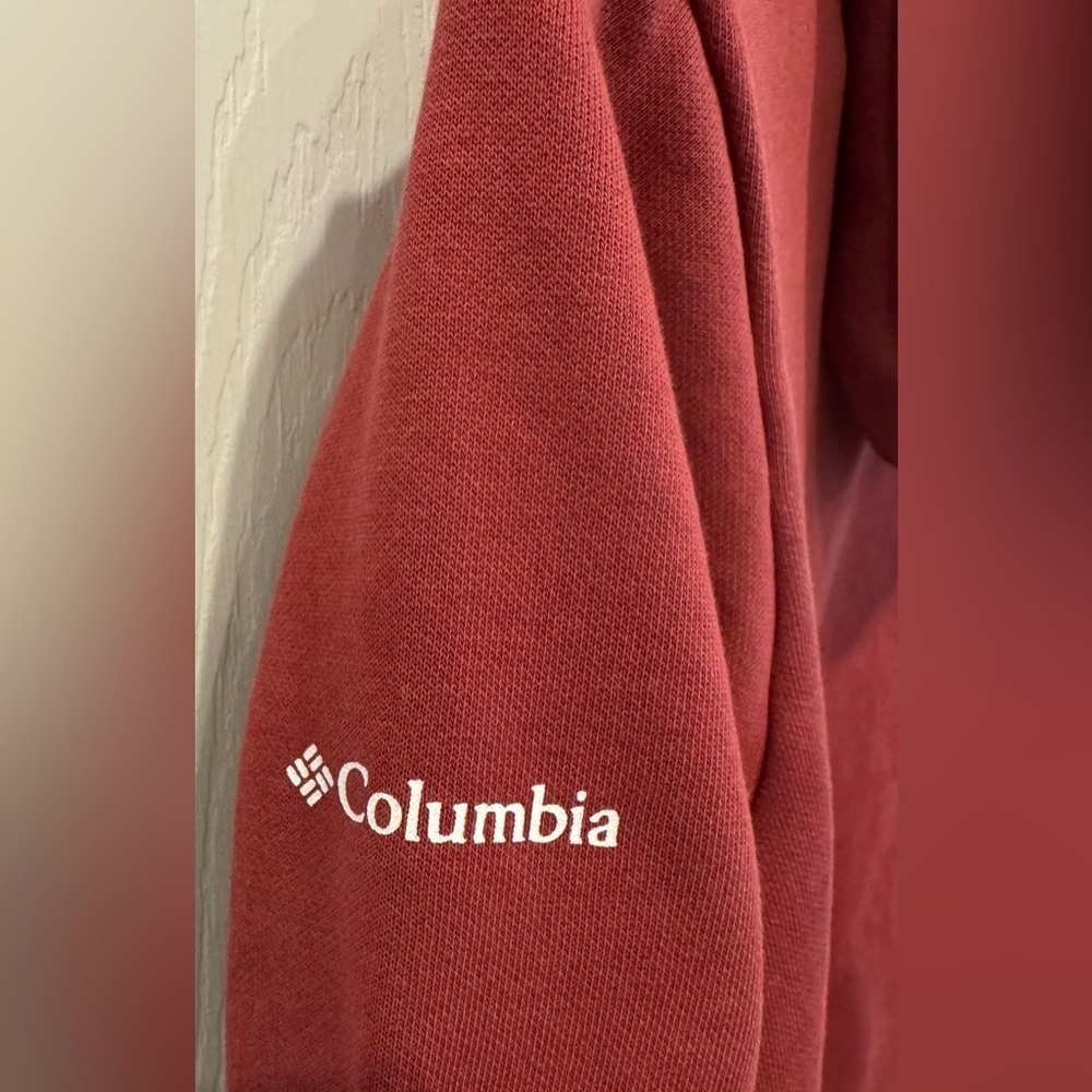 Columbia Burgundy Sweatshirt Hoodie Long Sleeve Front Pocket Women’s Size S - Picture 3 of 8